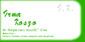 irma koszo business card